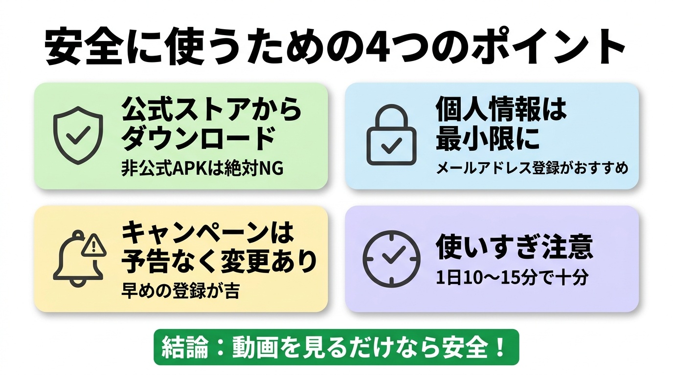 安全に使うための4つのポイント