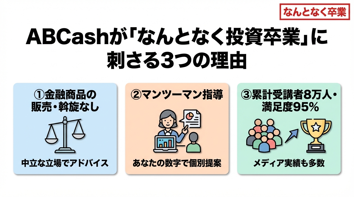 ABCashが「なんとなく投資卒業」に刺さる3つの理由