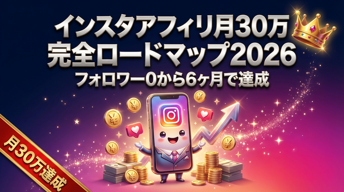 インスタアフィリ月30万 完全ロードマップ2026 ヒーロー