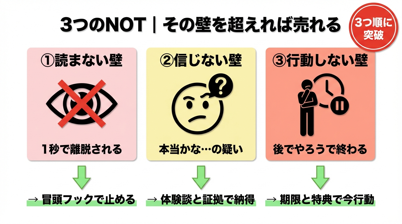3つのNOTの壁と突破法