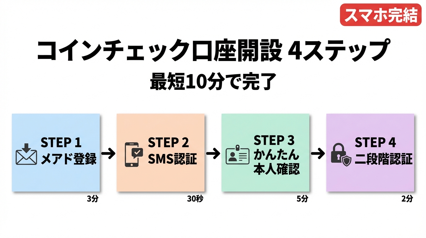 コインチェック口座開設4ステップ 最短10分