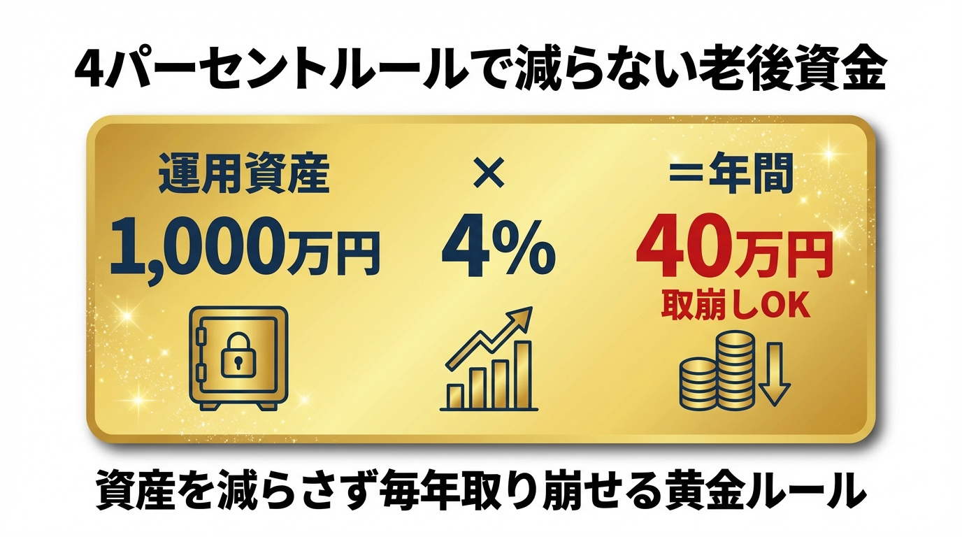 4パーセントルールで減らない老後資金