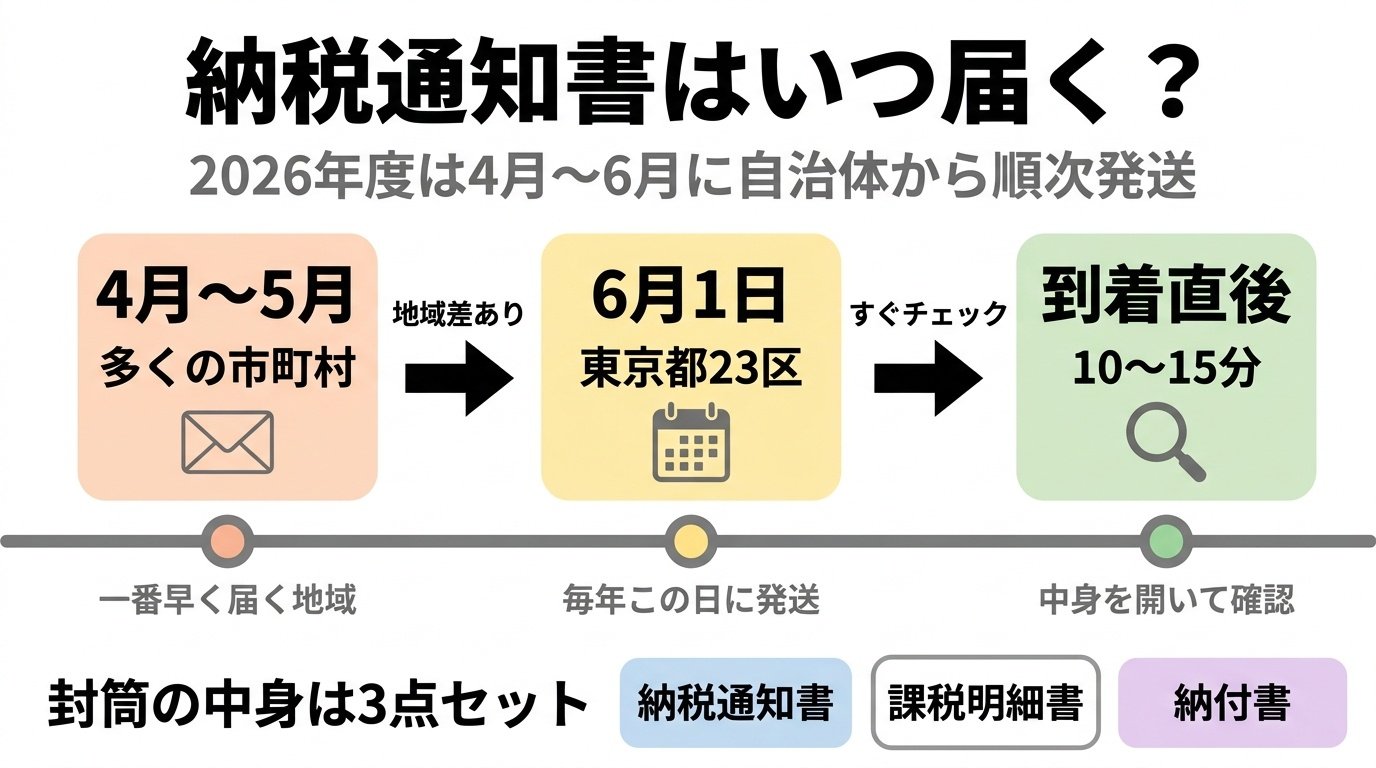 納税通知書はいつ届く？タイムライン