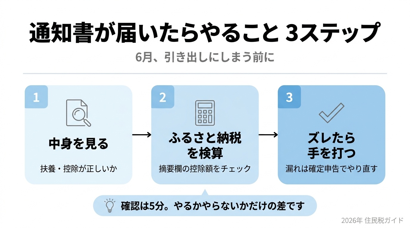 住民税決定通知書が届いたらやること3ステップ